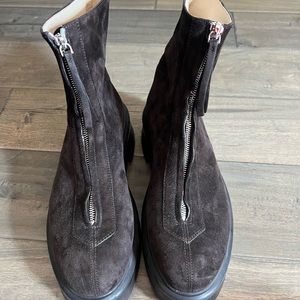 The Row Women’s Brown Suede Zipper Boots